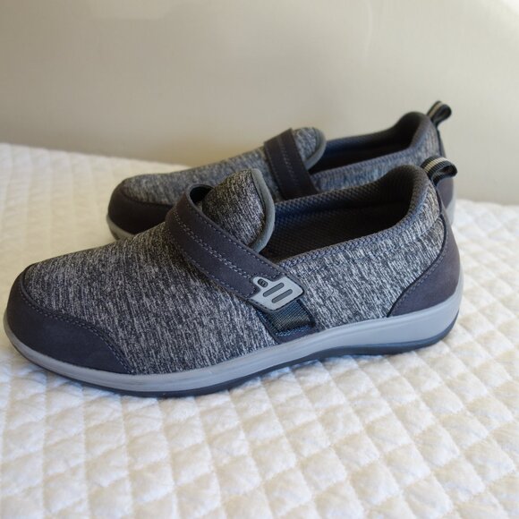 ORTHOFEET Orthopedic Grey Stretch Knit Quincy Slip-On Shoes  Wmns 8.5 Extra Wide - Picture 2 of 10